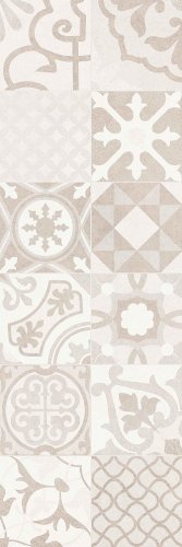 Dover Patchwork Ivory W\DEC M 25х75 NR  Сатинированный