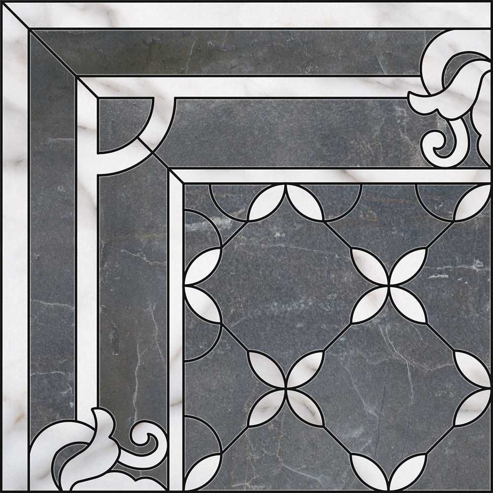 Kerama Marazzi Декор Виндзор 1/4 Розона 60х60 / Основное большое изображение