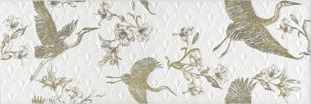 Kerama Marazzi Декор Гарса Белый Матовая 25х75 / Основное большое изображение