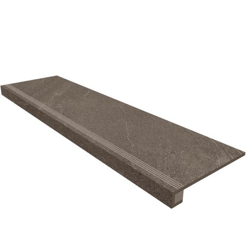 Estima Комплект Gabbro (Ступень GB03 (33x120)  Неполированная  (прямоугол. бортик) с насечками + Подступенок (14,5x120)) / Основное малое изображение