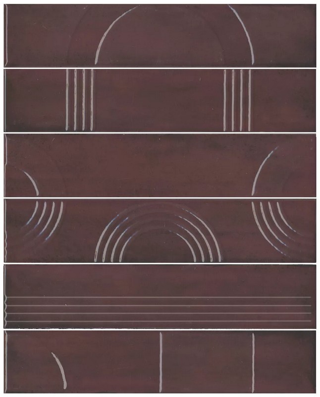 Kerama Marazzi KMP3STA006RN6X Панно Мажорель бордовый глянцевый (из 6 частей 6х28,5) 36x28,5x1 / Основное большое изображение