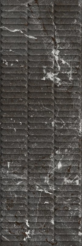 Kerama Marazzi KM3090B0170R Тубкаль чёрный глянцевый структура обрезной 30x89,5x1,05 керамическая плитка / Основное большое изображение
