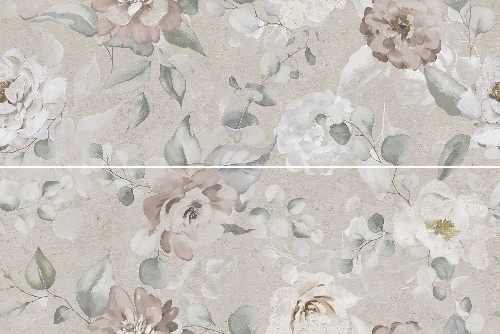 Kerama Marazzi Панно Риккарди 1 серый светлый матовый обрезной 80x120 / Основное большое изображение