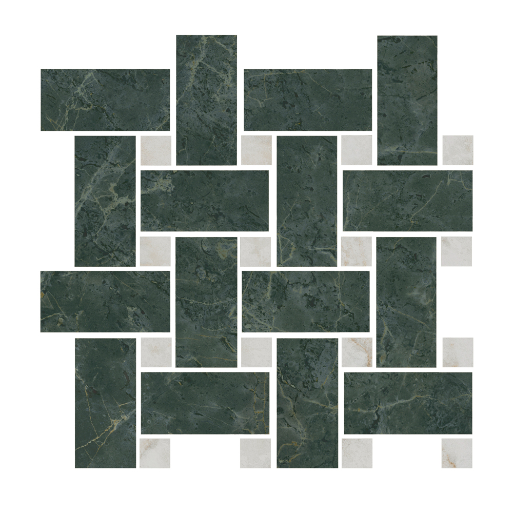 Kerama Marazzi Мозаика Серенада Декор мозаичный зеленый лаппатированный / Основное большое изображение