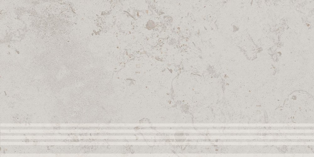 Kerama Marazzi Ступень Про Лаймстоун серый светлый натуральный обрезной 30x60 / Основное большое изображение
