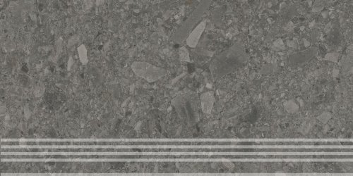 Ступень Чеппо ди Гре антрацит матовый обрезной 30x60