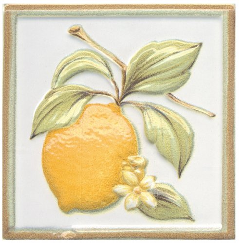 Декор Капри Лимончики глянцевый 9,8x9,8x1,1